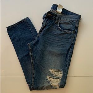 Men’s Medium Wash Ripped Slim Jeans 33x31